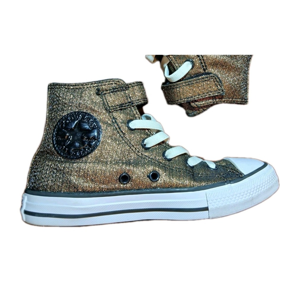 Converse Chuck Taylor All Star Hi Cooper Black Glittery Shoes Size 1 Youth #1421 - Picture 3 of 9